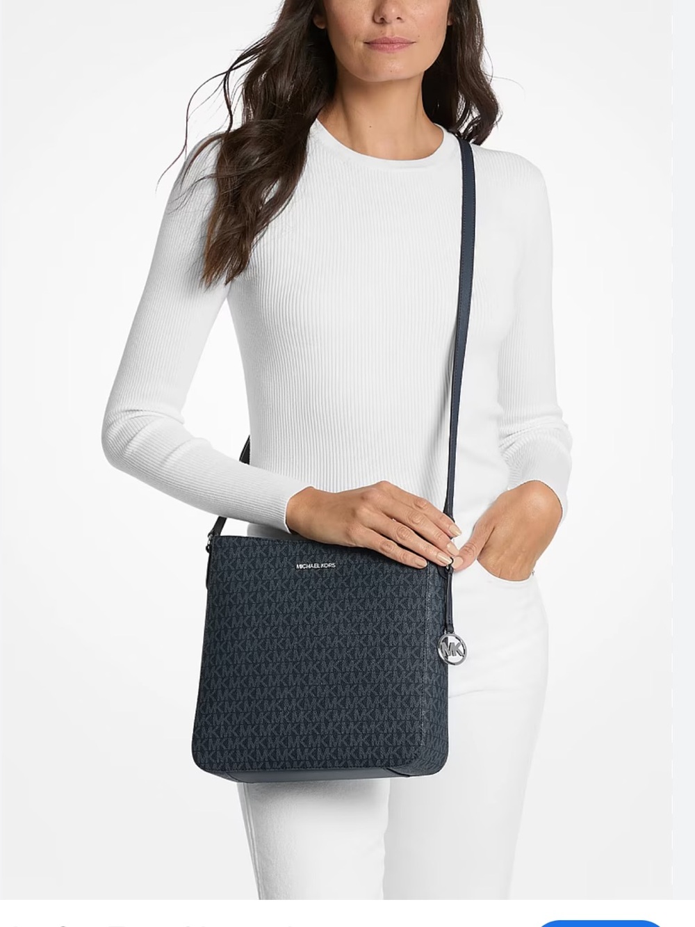Michael Kors Jet Set Travel Large Logo Crossbody - Black